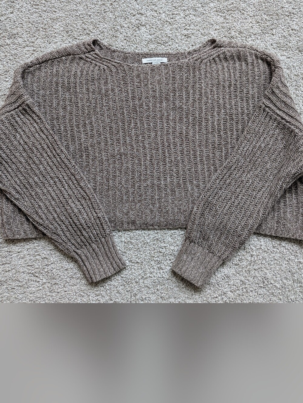 American Eagle Boxy Cropped Knit Sweater
